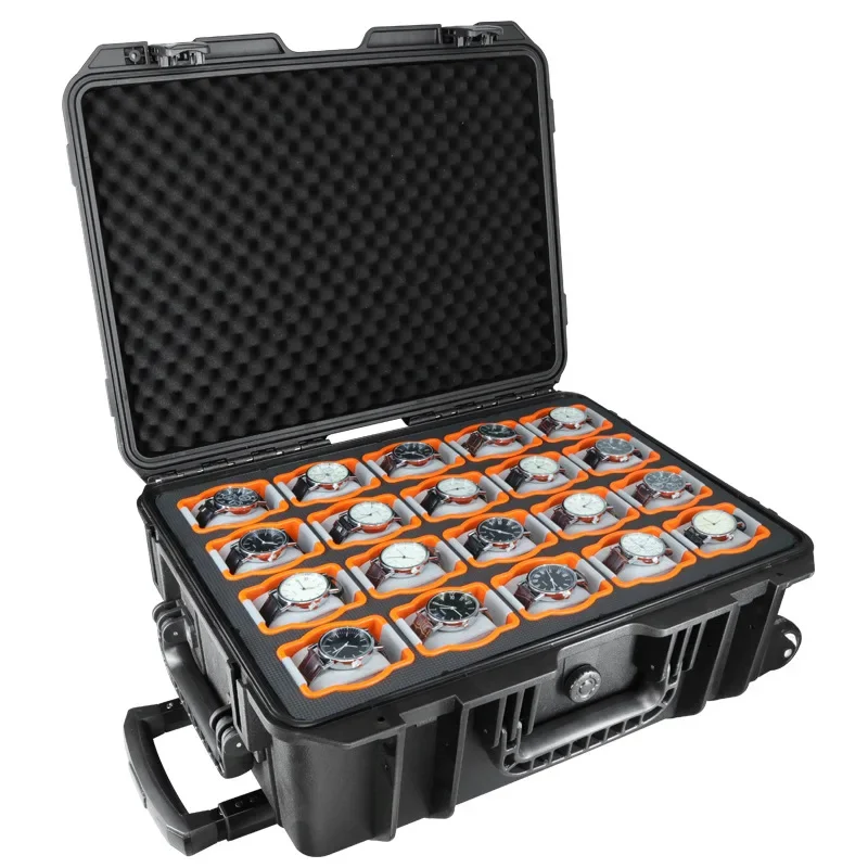Boîtes de rangement de montre de sécurité de luxe, boîte de montres mécaniques de grande taille, présentoir de rangement de montre-bracelet Portable, valise cadeau pour hommes