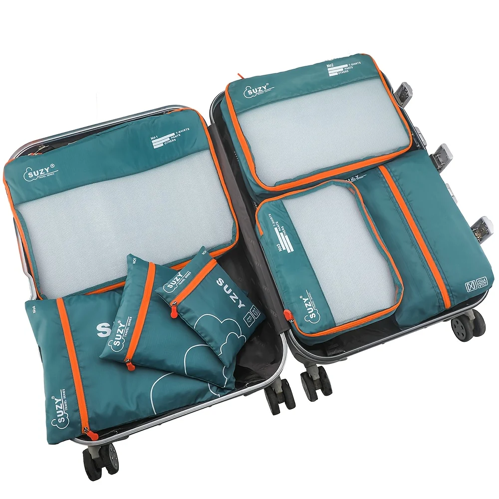 sac de rangement de voyage, ensemble de 7 pièces, valise portable, sac d'organisation, sac de rangement pour vêtements