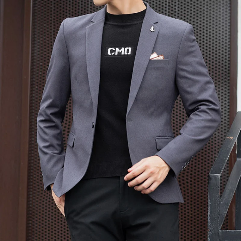 2025 slim fit mode costumes m 4xl haute qualité britannique décontracté couleur unie petit costume pour beaux hommes tout ajustement