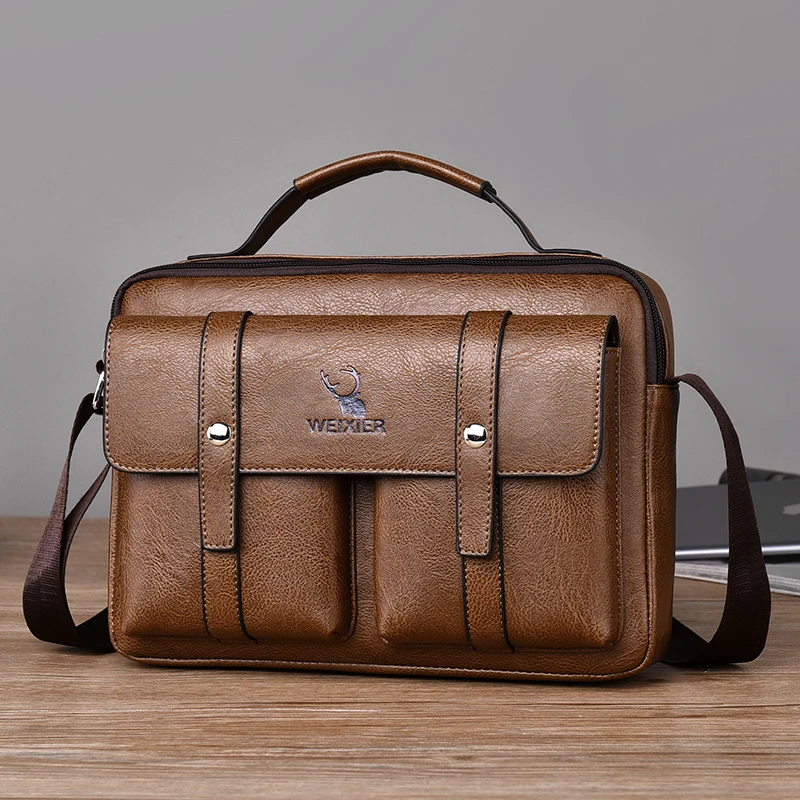 Sac à bandoulière de luxe pour hommes, cadeau pour mari, en cuir, Vintage, messager d'affaires, fourre-tout de styliste, petit sac à main pour hommes