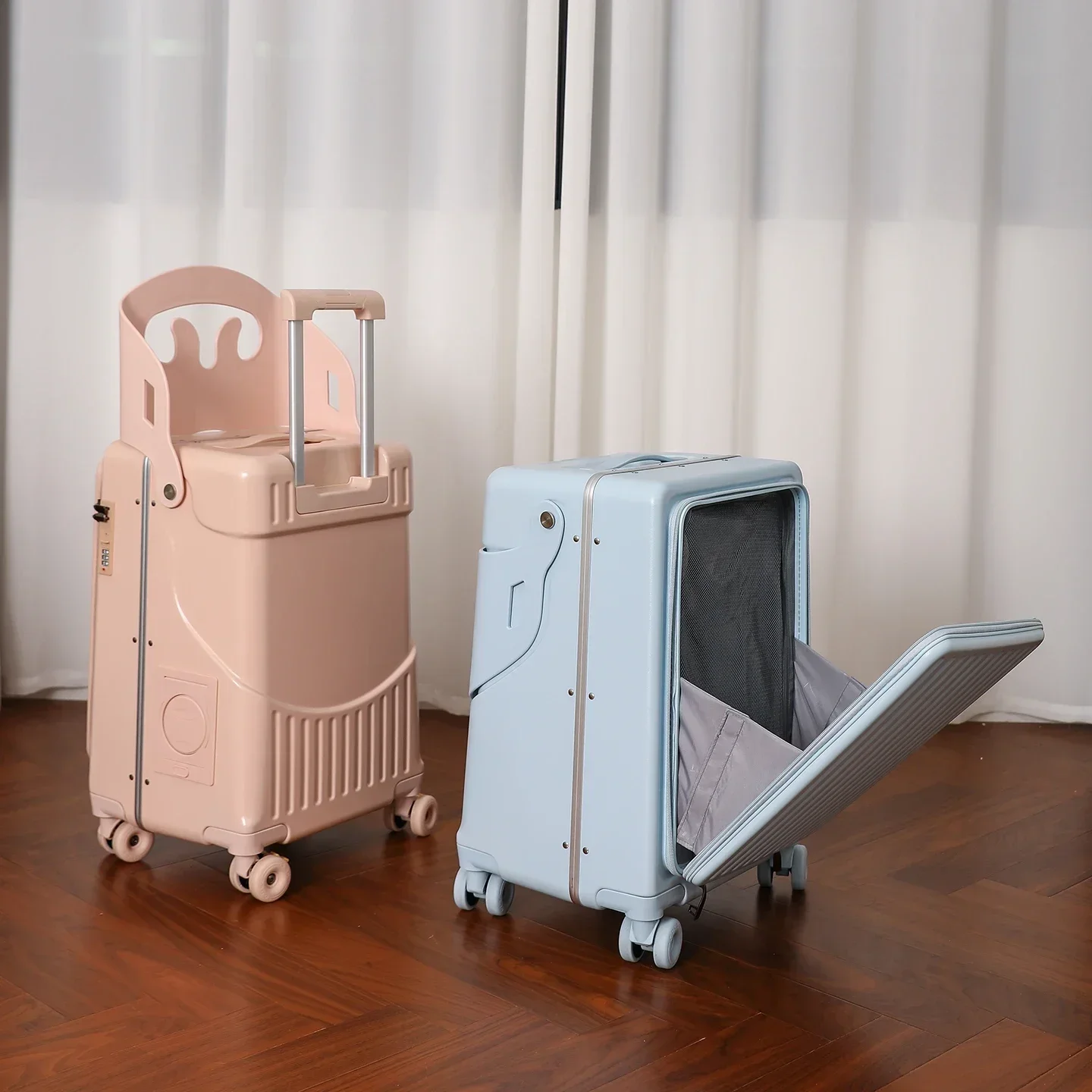 bagage maman pour promenades avec les enfants, valise trolley parent enfant de type poussoir, bagage pour enfants montable, valise à main de 20 pouces