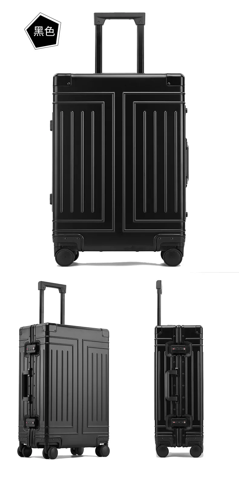 2024 capacité ensembles de bagages durables 100% valise en aluminium roues femmes fille hommes cabine bagage à main voyage d'embarquement 20/24/26/28