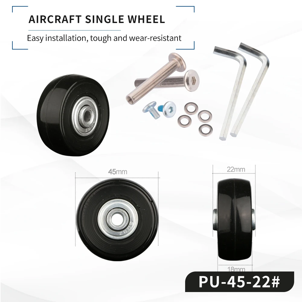 roue de remplacement pour valise noire, boîte de chariot, diamètre extérieur 40/50mm, universelle avec vis, accessoires de bagages