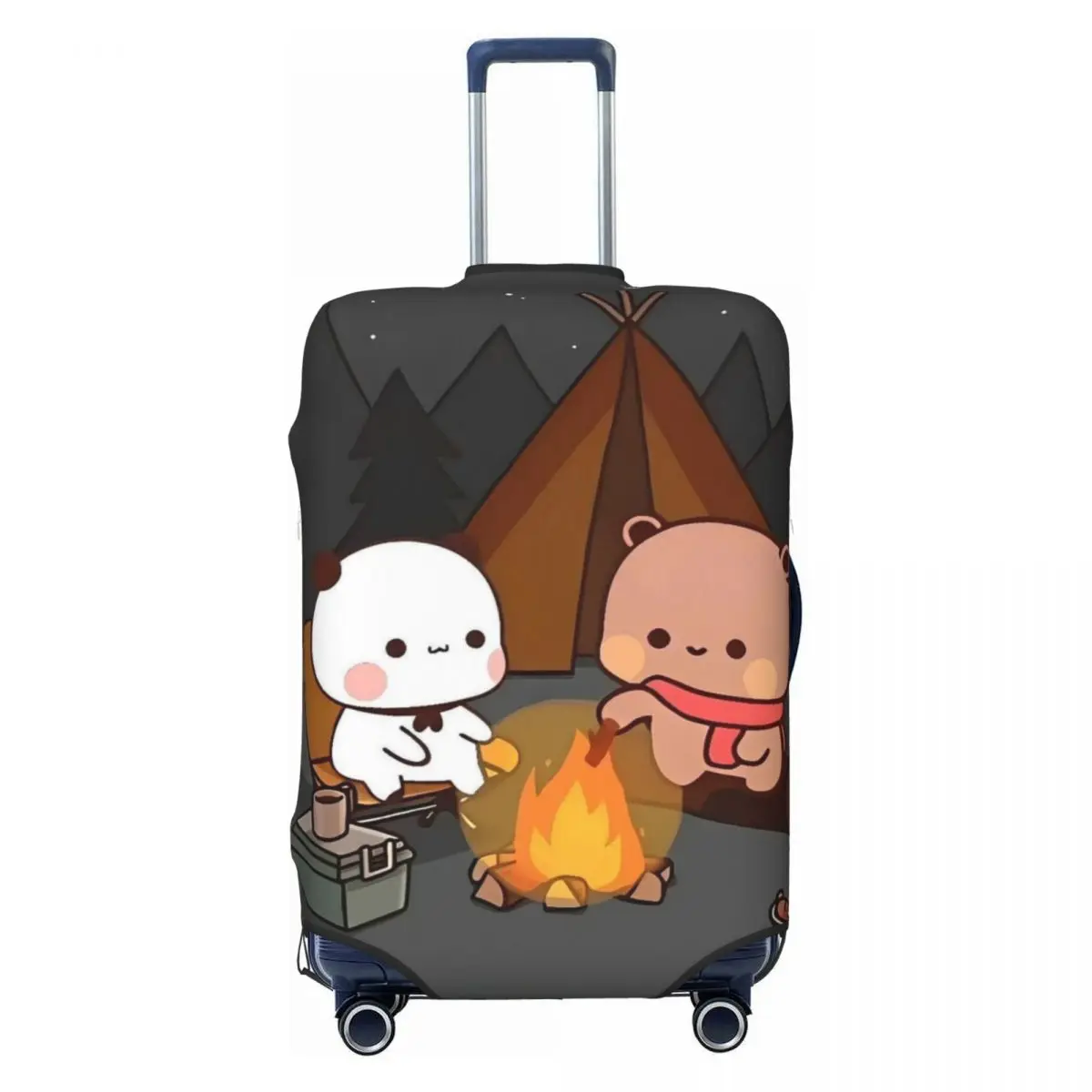 Housse de valise ours et Pa imprimé dessin animé Bubu Dudu, Protection utile pour les affaires, accessoires de bagages pour les vacances