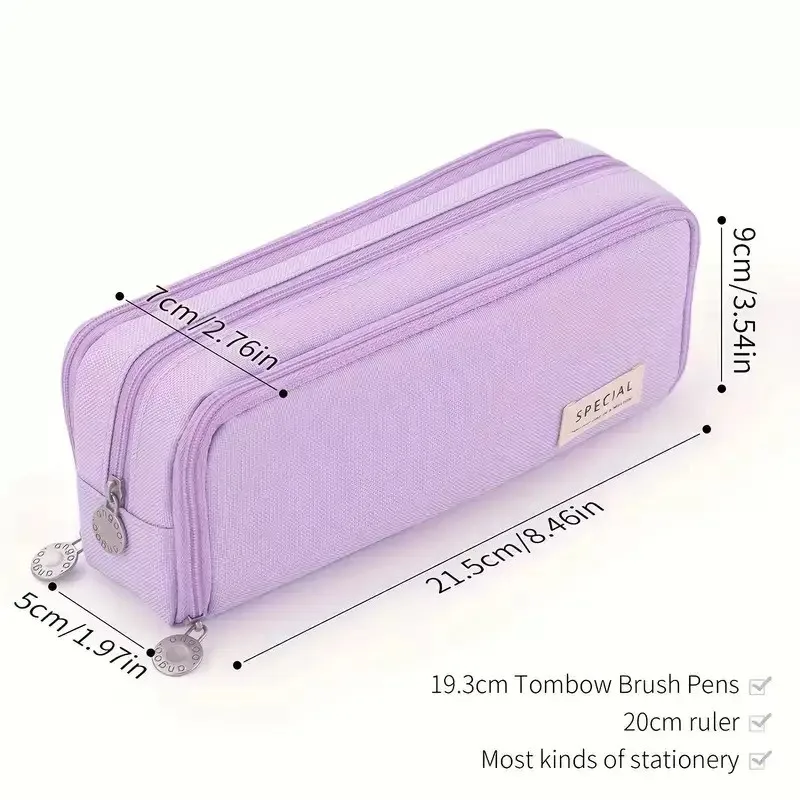 trousse à crayons de grande capacité, pochette à crayons à la mode, 3 compartiments, grande pour l'école, le bureau, la papeterie de voyage