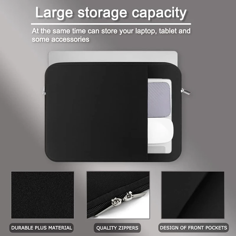 Étui pour ordinateur portable pour macbook air pro 13 14 15.6 xiaomi lenovo asus dell hp, housse pour ordinateur portable 13.3 pouces, étui de protection noir gris
