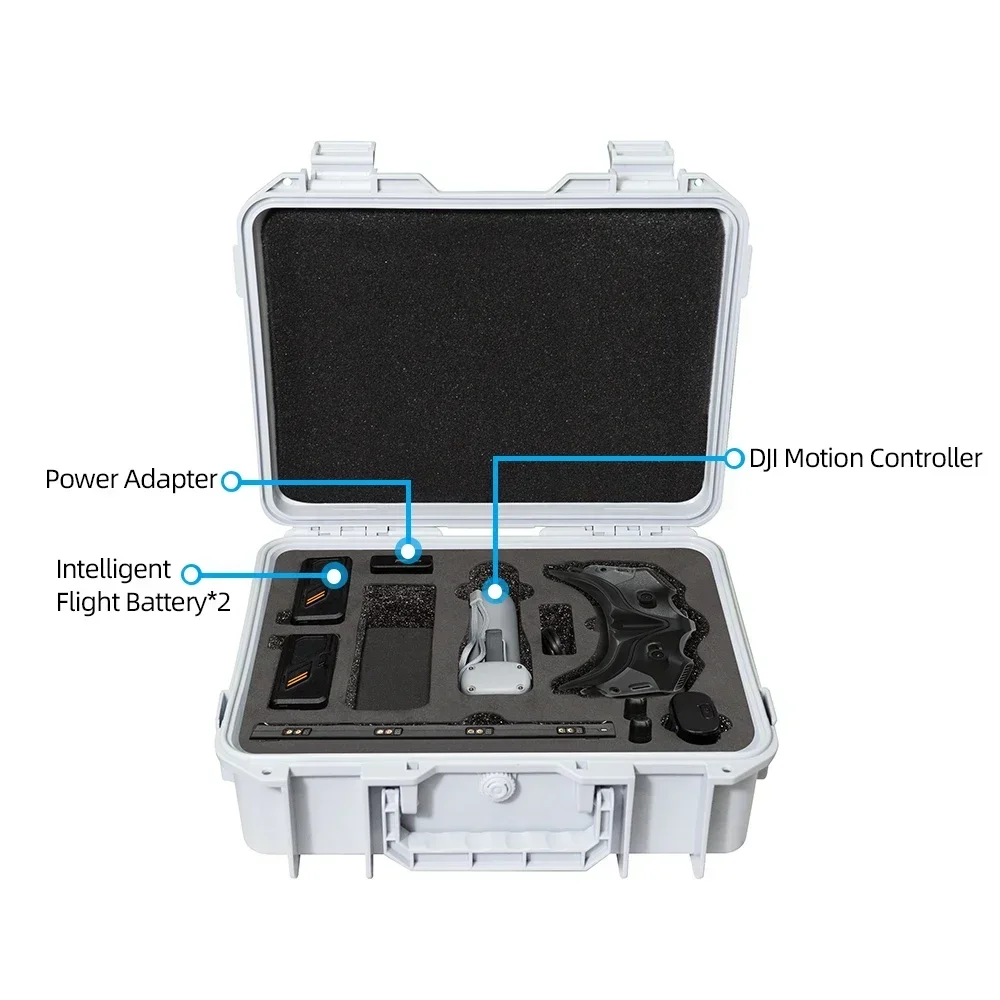 sac à bandoulière blanc pour dji avata mini 3/mini 4 pro/air 2s/air3, valise antidéflagrante, une sangle, mallette de rangement d'accessoires de drone