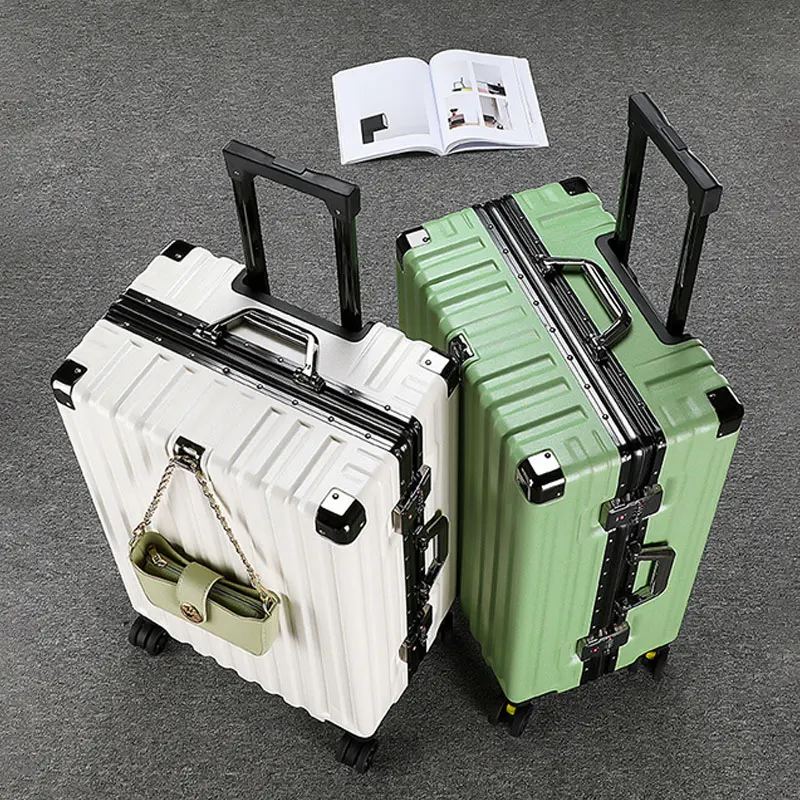 valise de grande capacité, sac de voyage à roulettes universel, chariot d'embarquement léger, bagages, cadre en aluminium 20/30 pouces