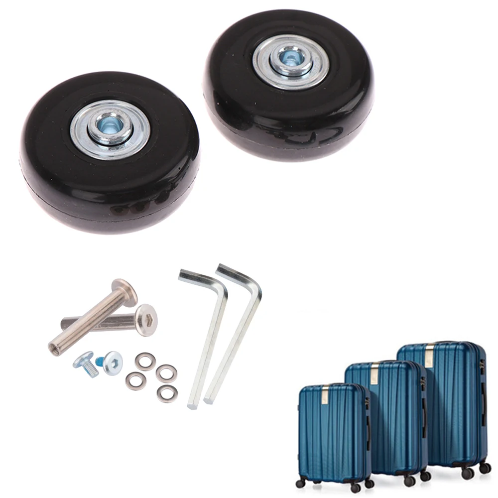 roue de remplacement pour valise noire, boîte de chariot, diamètre extérieur 40/50mm, universelle avec vis, accessoires de bagages