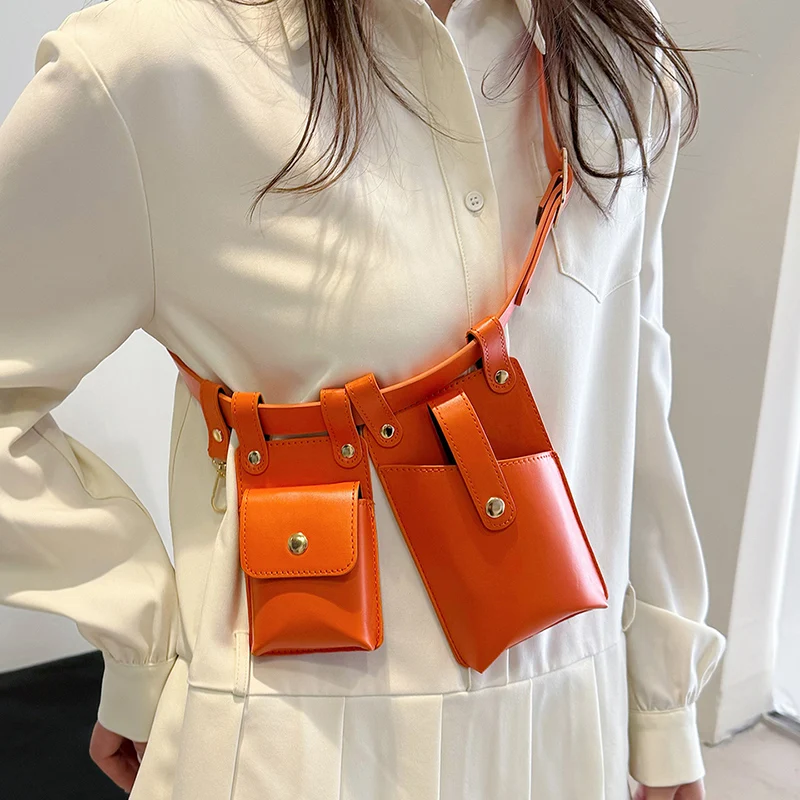 femmes taille sac mode ceinture sac téléphone sac à main 2025 été nouveau sac de poitrine pu dame épaule bandoulière poitrine sac concepteur fanny pack