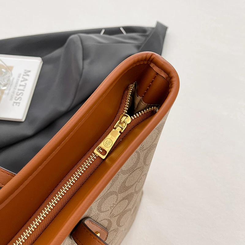 sac à main en cuir pour femmes, élégant, classique, sac à bandoulière de luxe avec fermeture éclair, avec logo de lettre de styliste
