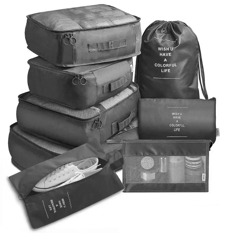 sac de voyage en poudre pour bagages, couverture, chaussures, organisateurs, valise, cubes d'emballage, ensemble de 7 pièces