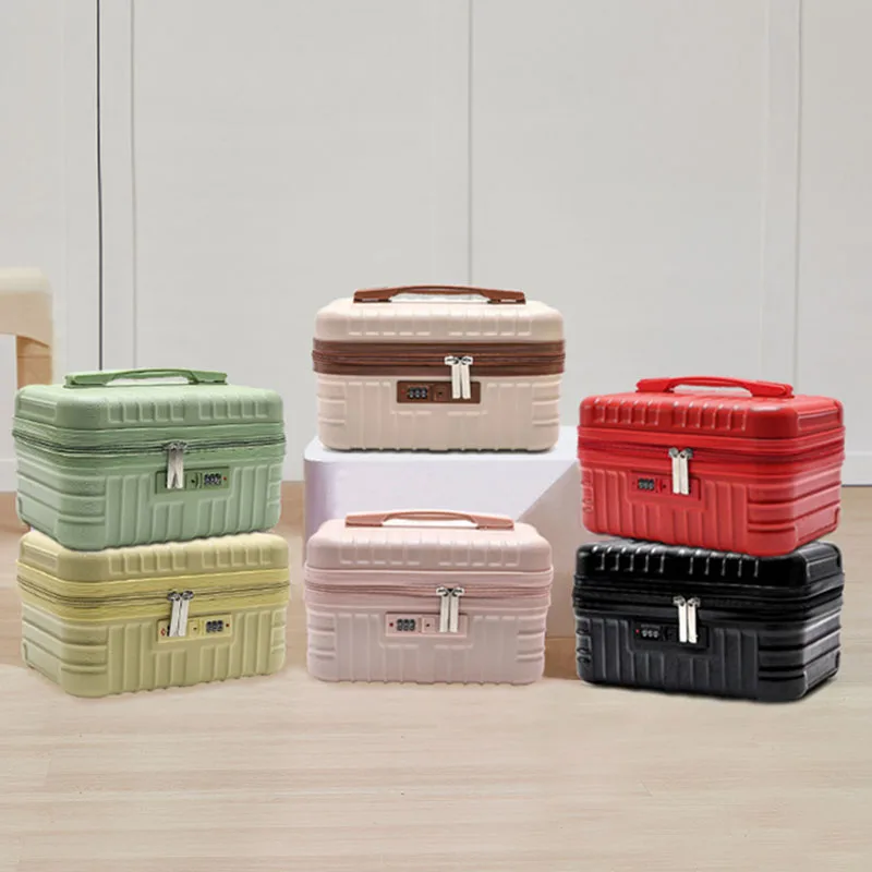 mini valise de voyage de 14 pouces, boîte à cosmétiques rétro légère, organisateur de bagages à main portables, étui de maquillage, petite boîte à mot de passe
