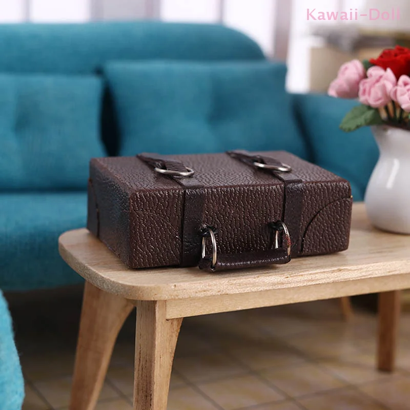 bagage en cuir de poupée miniature échelle 1:12, valise vintage, accessoires cadeau