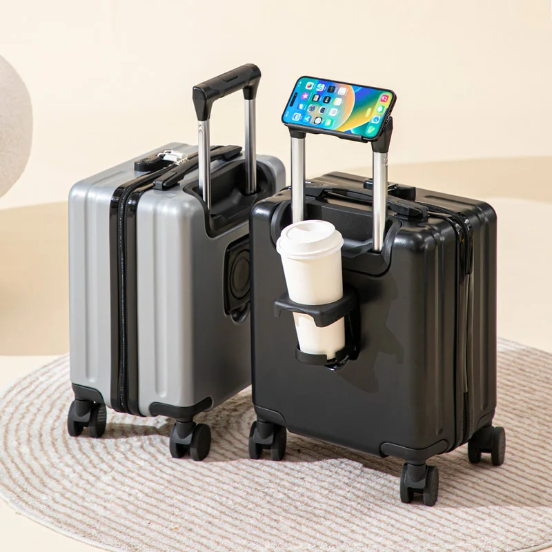 valises de voyage aériennes sur roulettes avec porte gobelet, valise à main pour boîte de voyage en vol, chariot à bagages, petite valise de voyage