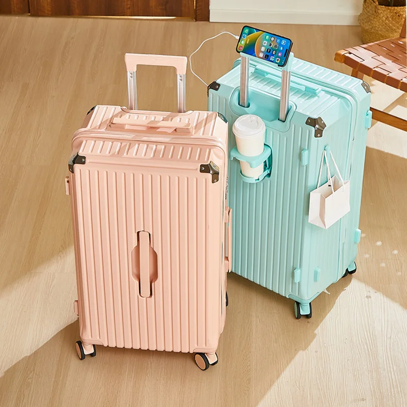 bagage 20 pouces | porte gobelet/valise multifonctionnelle étanche, transport à main, grande capacité, roue universelle, valise simple