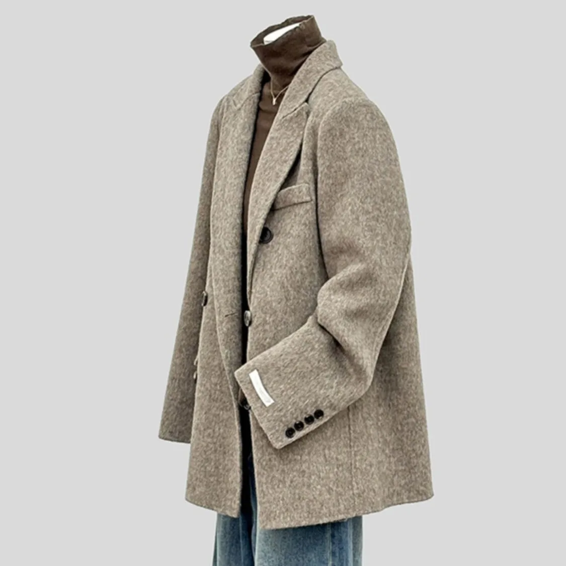 Manteau de costume court en laine pour femme, grande taille, nouvelle mode automne-hiver 2021, petite taille, élégant, nouvelle collection, boutonné, Style décontracté