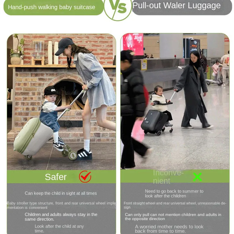 valise d'embarquement pliable pour enfants, bagages pour enfants, peut s'asseoir sur un chariot, roues de frein, sacs de voyage pour bébé, sacs de transport, nouveau