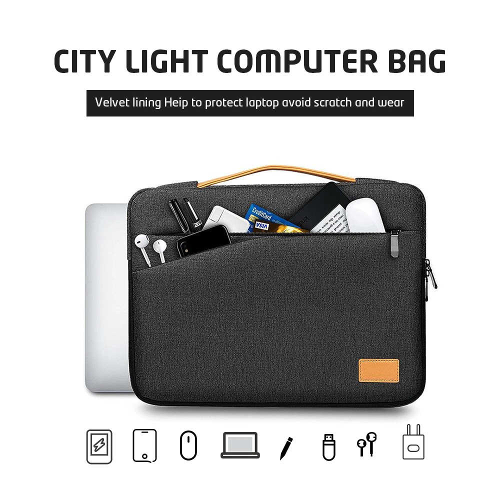 housse pour ordinateur portable 14 15.6 pouces, pour macbook m1 air pro hp acer xiami huawei lenovo, mallette pour ordinateur
