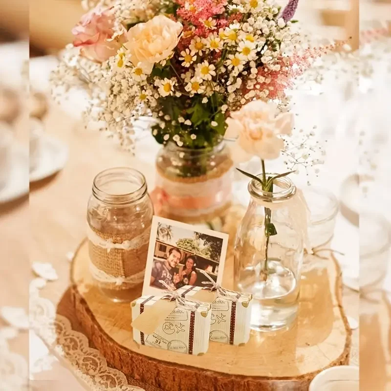 mini valise boîte à bonbons pour fête d'anniversaire, mariage, voyage, fête à thème, toutes sortes d'événements de vacances, livré avec étiquette et ficelle