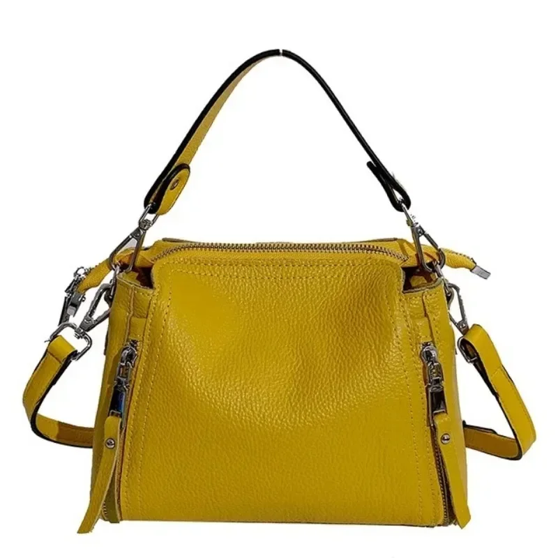 sacs à main en cuir véritable pour femmes, 100% cuir de vachette, sac initié à la mode, sacs messager de luxe pour dames, sac fourre tout femme de haute qualité
