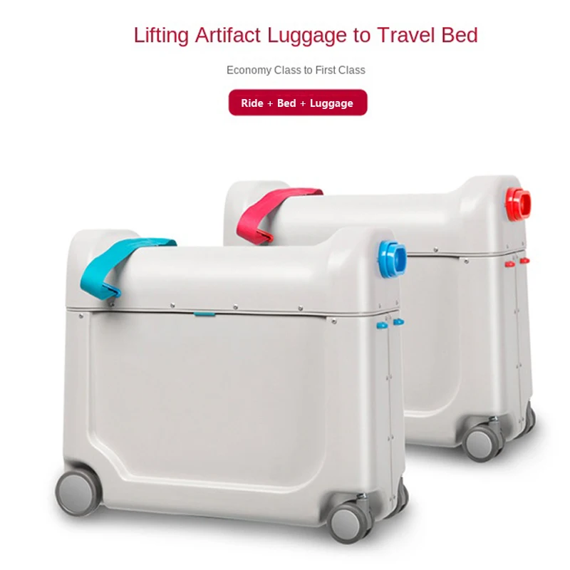 valise de cabine abs multifonctionnelle pour enfants, lit de voyage pour bébé, bagages pour enfants, peut s'asseoir et rouler, multi usages