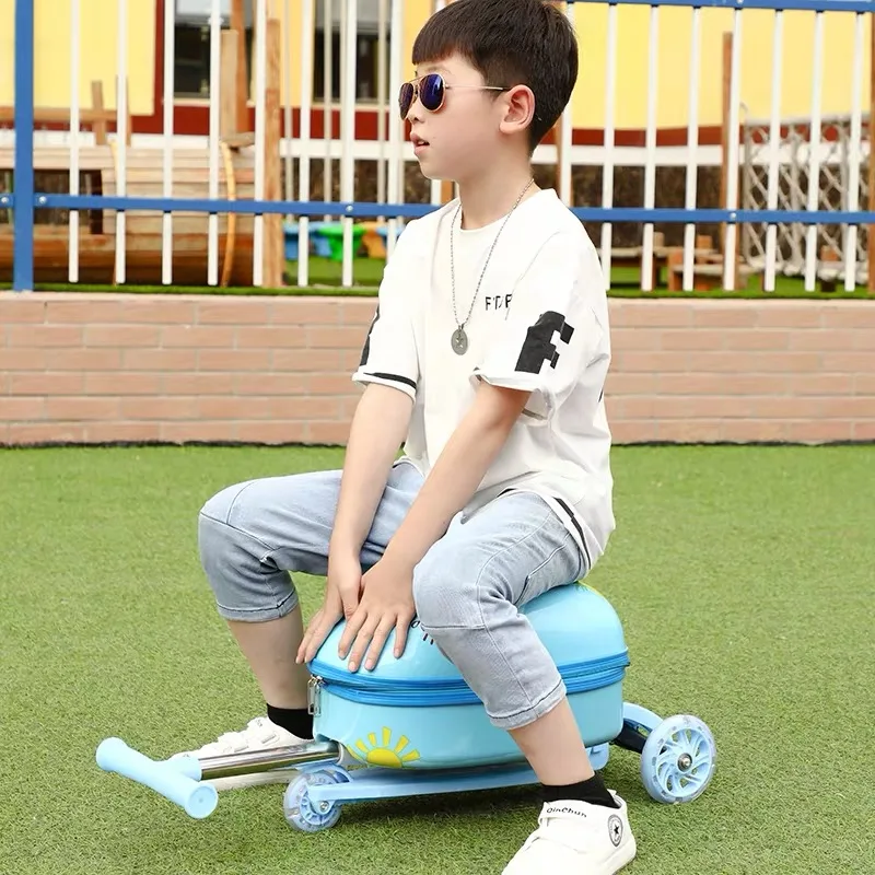 valise trottinette pour enfants avec dessin animé mignon valise sur roues sac chariot paresseux enfants cabine voyage bagage à roulettes sac de skateboard cadeau