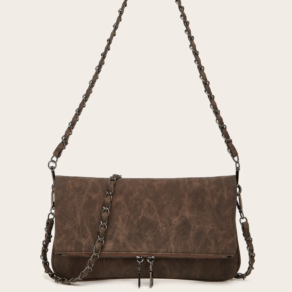 Sac à main rétro pour femmes, sac à bandoulière simple avec chaîne, haut de gamme et Design de Niche, sous les bras, nouvelle collection