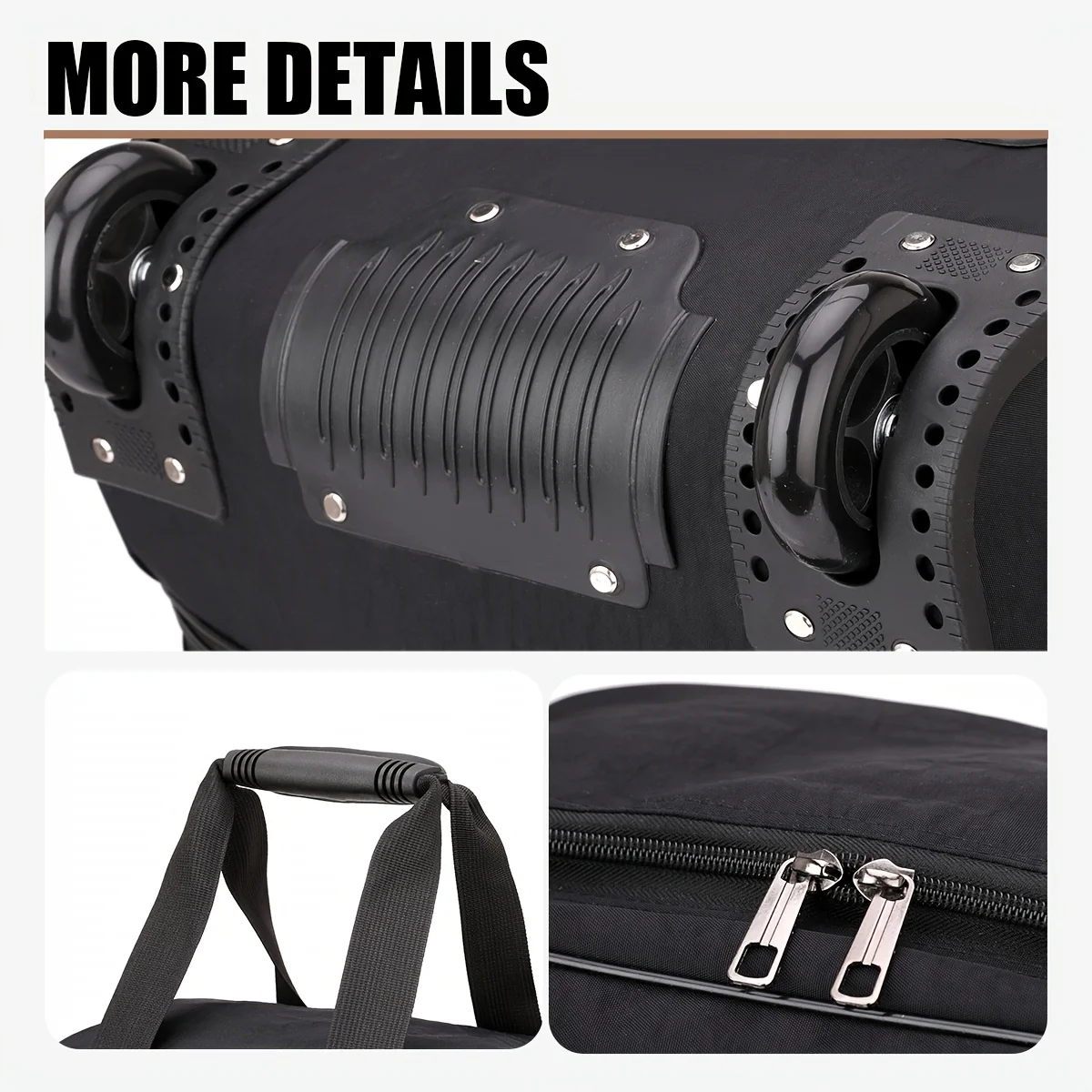 sac à bagages pliable de grande capacité, valise portable avec roulettes, bandoulière cachée, matériau en nylon durable pour voyage et transport