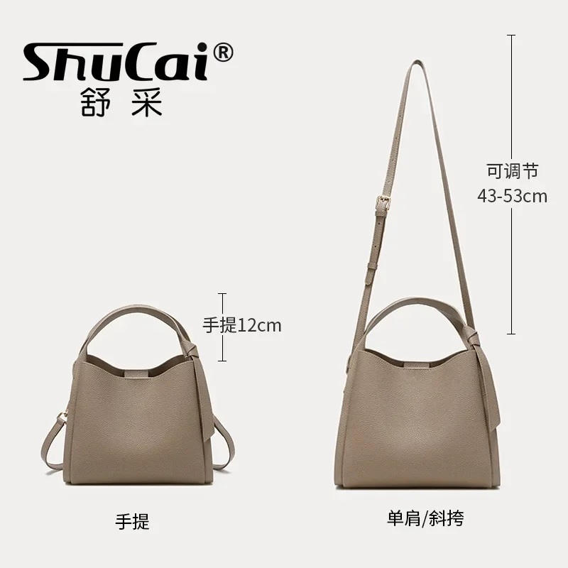 sac à main en cuir véritable pour femmes, sac seau à bandoulière en cuir de vache, sac de styliste pour femmes