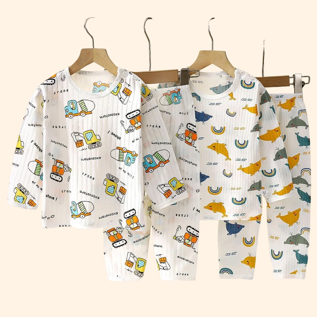 Ensembles pour enfants coton enfants vêtements à manches longues/courtes maison vêtements de nuit vêtements pour enfants garçon fille automne hiver hauts pantalons costumes