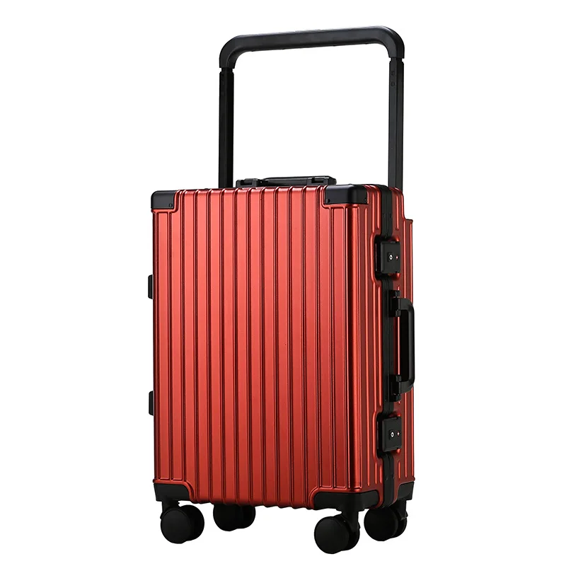 valise de voyage à poignée large, cadre en aluminium, boîte d'embarquement à bagages, valise à roulettes, affaires, grande capacité, 20 po, 24 po, 26 po
