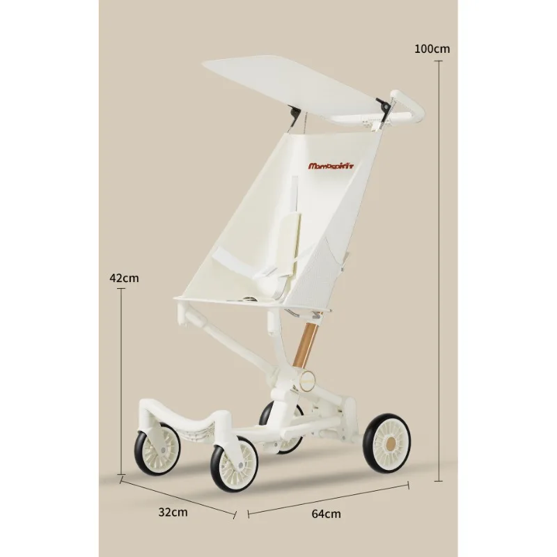 poussette de poche légère et facile à transporter pour bébé, simple et pliable, voiture de voyage à quatre roues