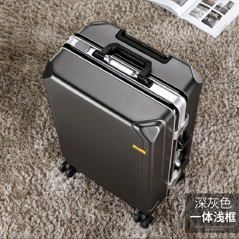 valise à cadre en aluminium pour Étudiant, bagage à main et à roulettes, belle cabine d'embarquement, 20 22 24 26 pouces, avec usb