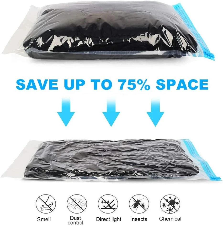 sacs sous vide pratiques, sacs de compression de voyage enroulables pour vêtements, bagages, gain de place, valises d'emballage