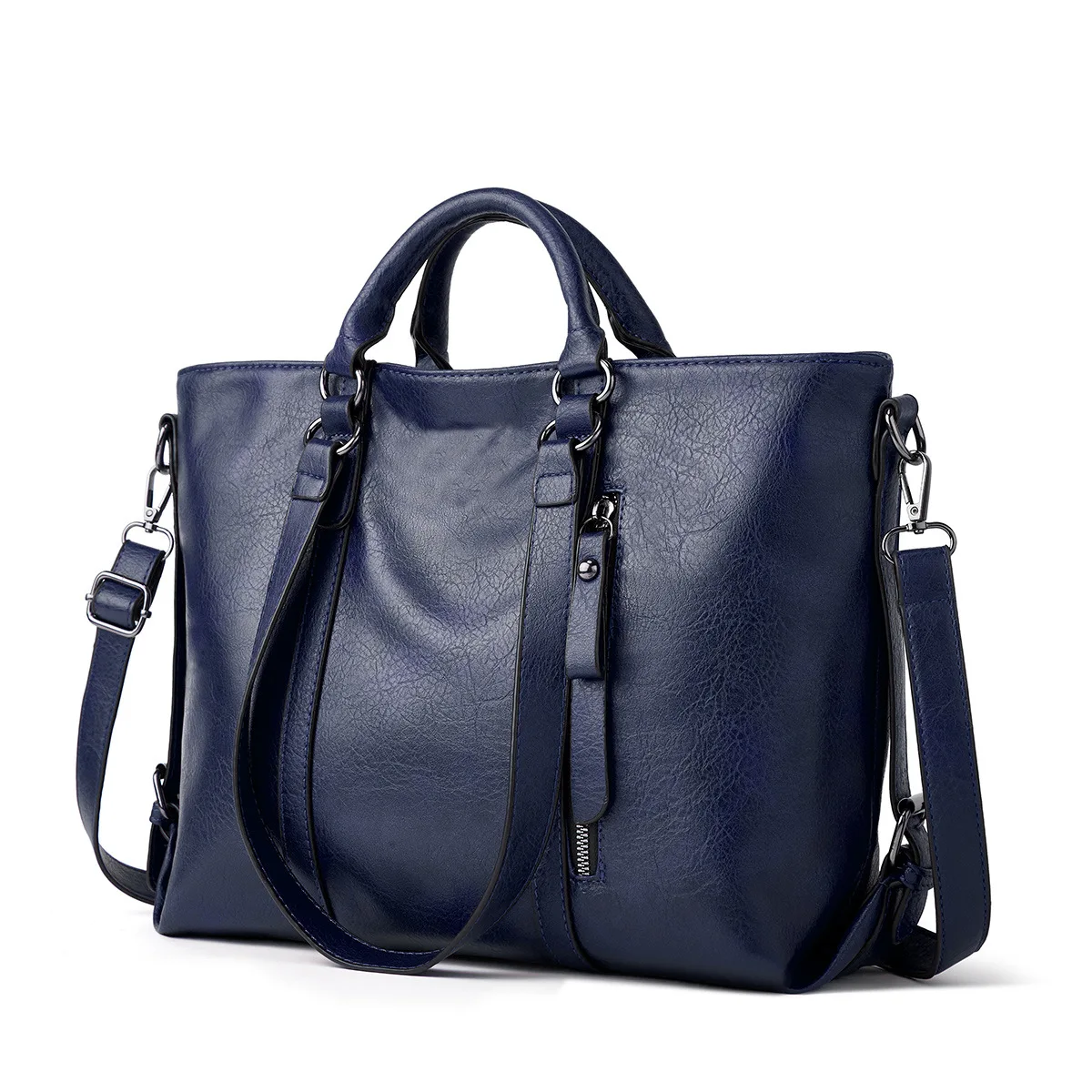 sac à main de travail en cuir pu rétro de 14 pouces et design multi poches, adapté au sac d'ordinateur de bureau pour un usage quotidien pendant