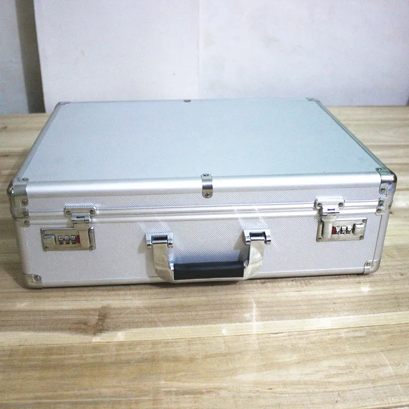 mallette à outils en aluminium de haute qualité avec serrure, coffre fort, boîte de compteur, valise, sac à fichiers, rangement, tri, 47x35x14cm