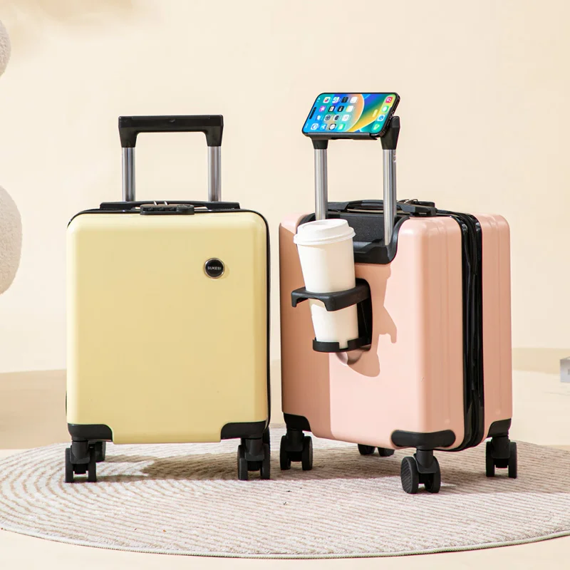 valises de voyage aériennes sur roulettes avec porte gobelet, valise à main pour boîte de voyage en vol, chariot à bagages, petite valise de voyage