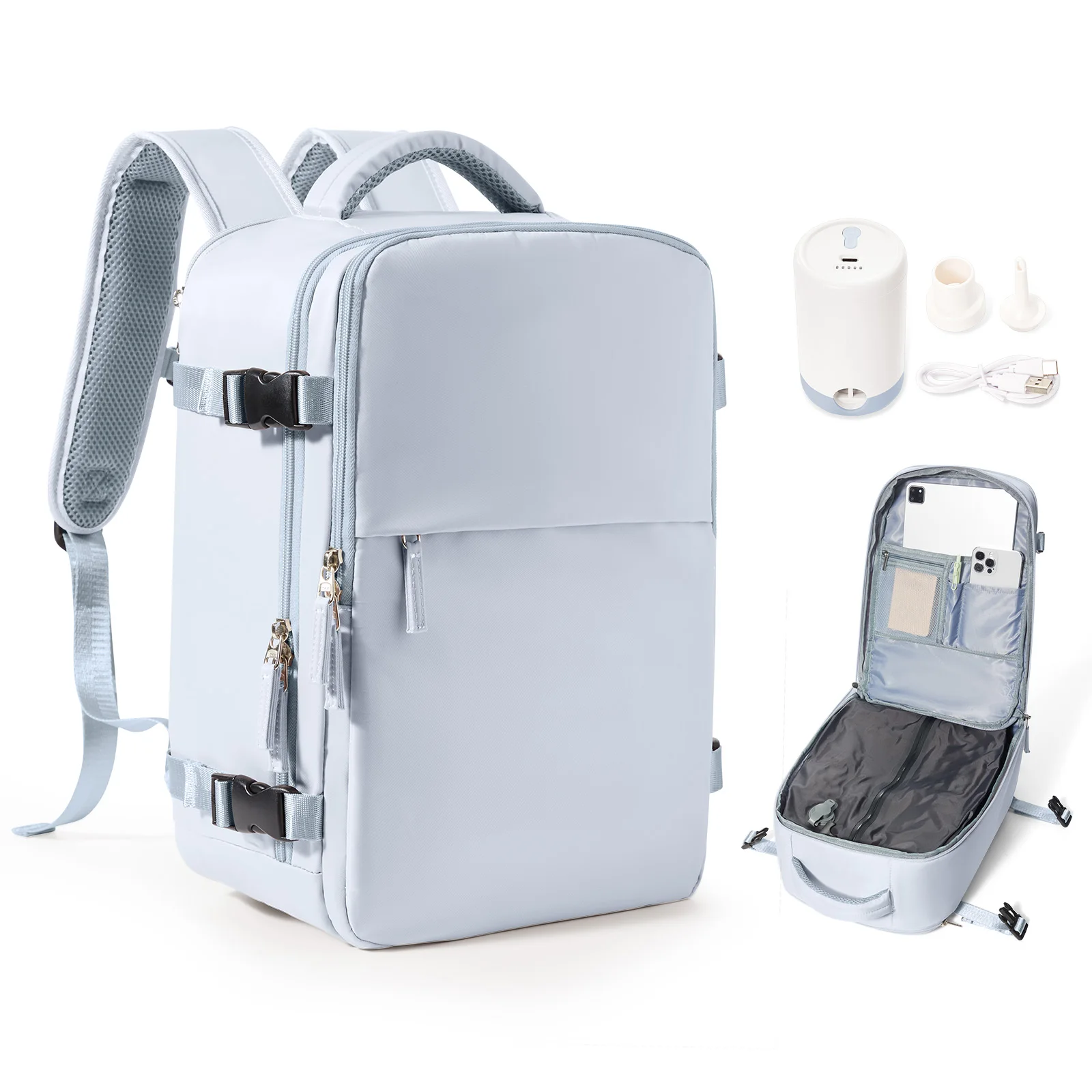 easyjet sac de cabine 45x36x20 sac à dos de voyage grand sac à dos pour ordinateur portable, sac à dos sous vide bagage à main avec système d'aspiration sac à dos airbag