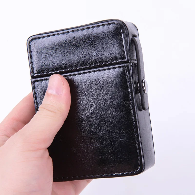 Étui à briquet en cuir pu, boîte à briquet, porte cartes, étui de protection, cadeau