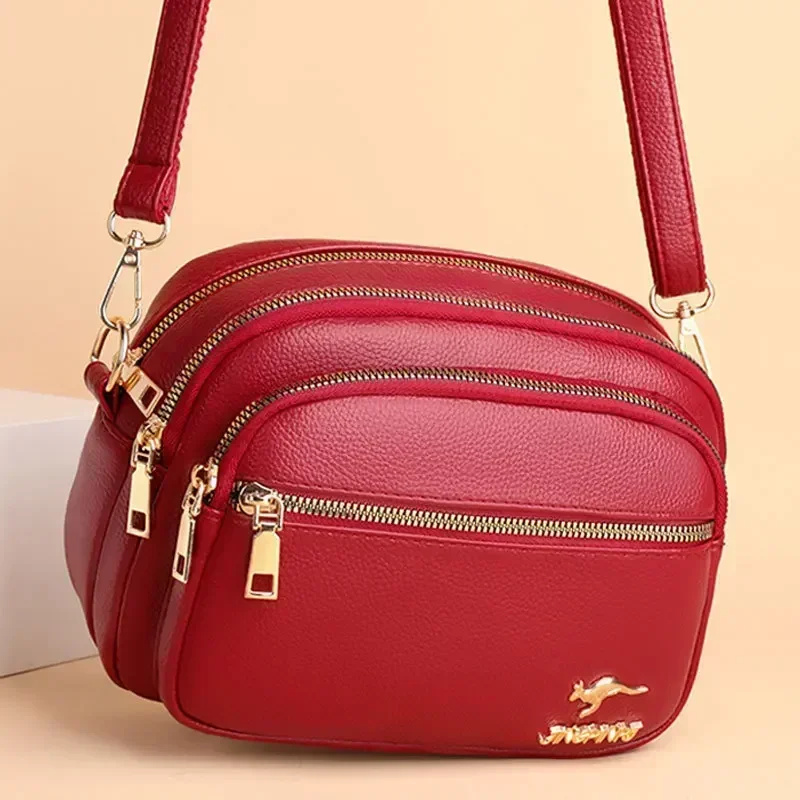 sac à main en cuir souple pour femme, multi poches, résistant à l'usure, haute qualité, sac messager initié, luxe, mode