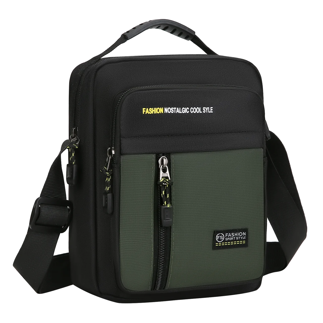sac à bandoulière simple pour hommes, sac de rangement de grande capacité, sacs à bandoulière multi poches à la mode pour affaires