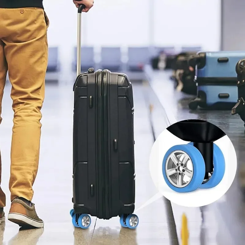 housse de protection de roue de bagage en silicone, couvre roues pour vos valises ou une chaise de bureau, roulettes durables et réduisent le bruit