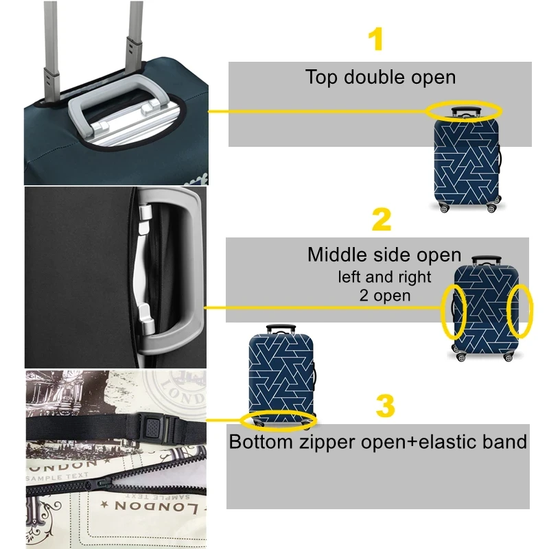 housse de protection pour bagages, imprimé d'animaux élastiques épais, combinaison pour sac de 18 à 32 pouces, housse de valise, housse de chariot, accessoires de voyage