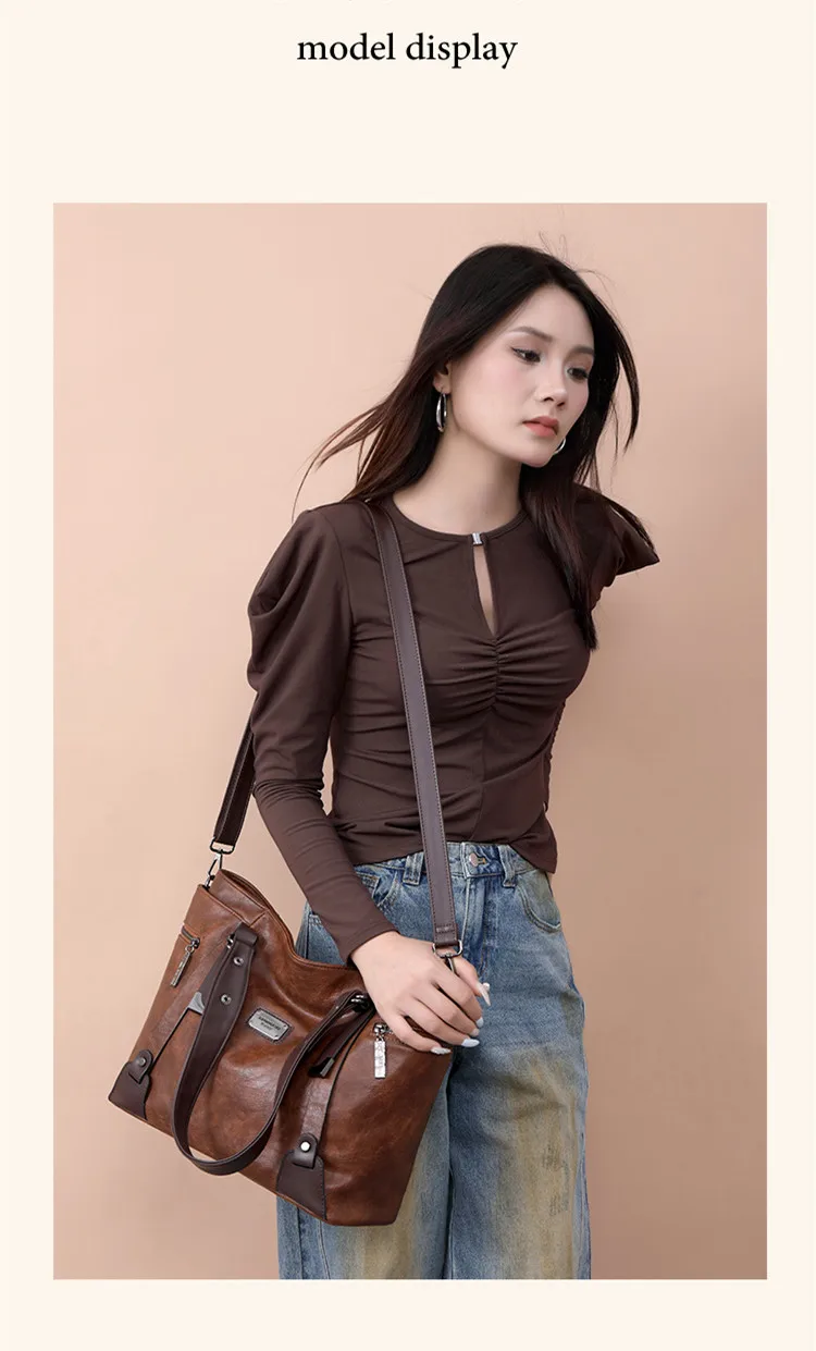 grands sacs à main en similicuir vintage pour femmes, sac fourre tout pour dames, sac de luxe design, noir, marron, vin, rouge, bleu, vert, tendance, nouveau, 2024