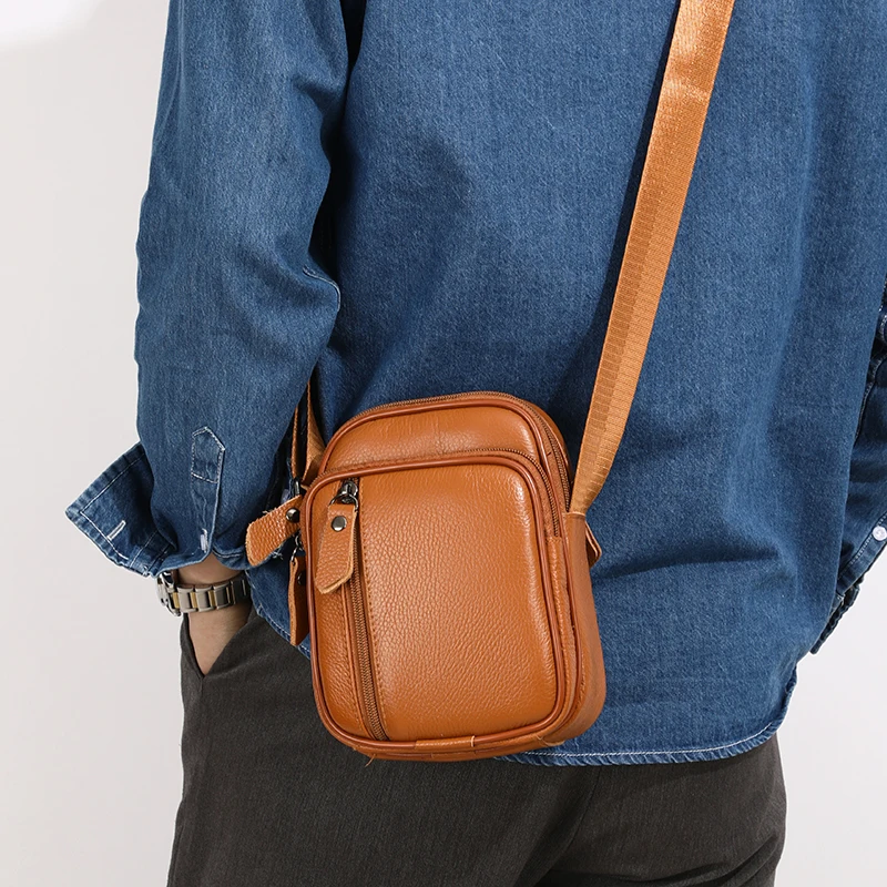 sacs à main décontractés en cuir véritable pour hommes, sacs à bandoulière pour hommes initiés, petits sacs à main, mode de haute qualité, 2024