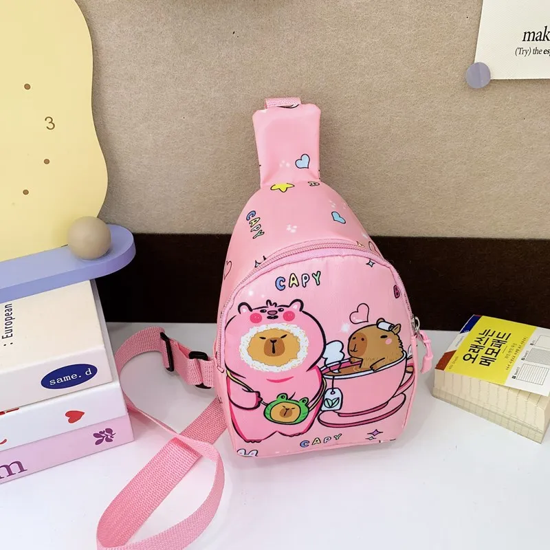 mignon capibara poitrine pack enfants kawaii capybara sac à bandoulière enfant en bas âge sac à dos enfants sport de plein air pochette à bandoulière sac à main cadeau