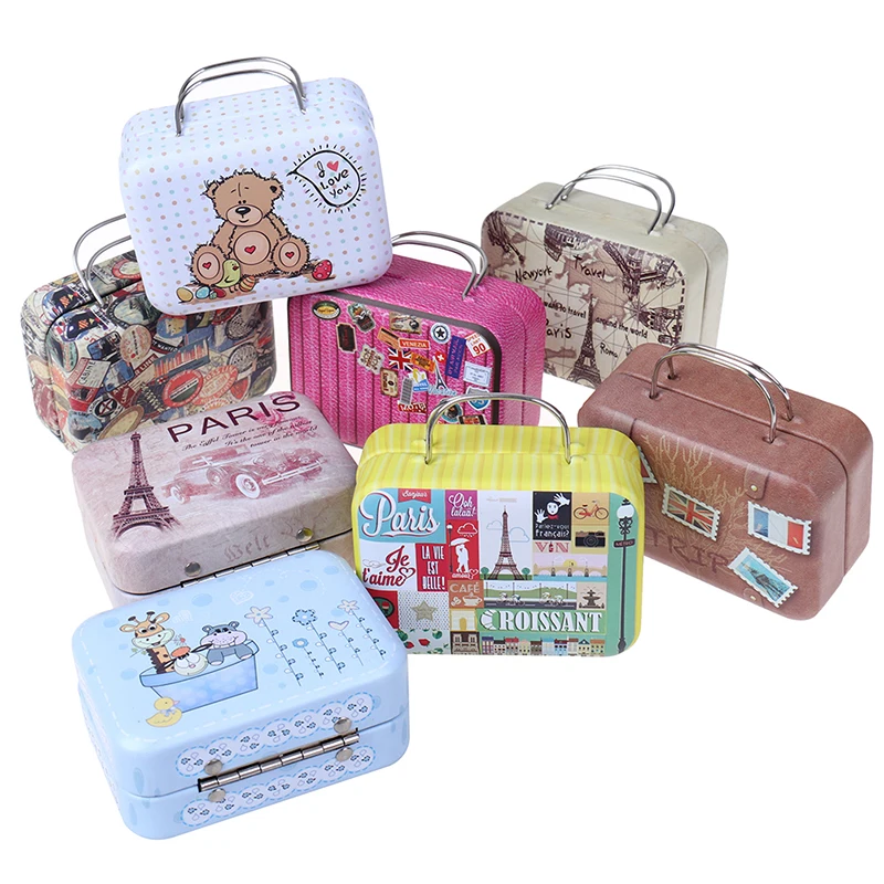 mini valise en métal pour poupées, jouets miniatures, décoration de la maison, course de coffre, mode