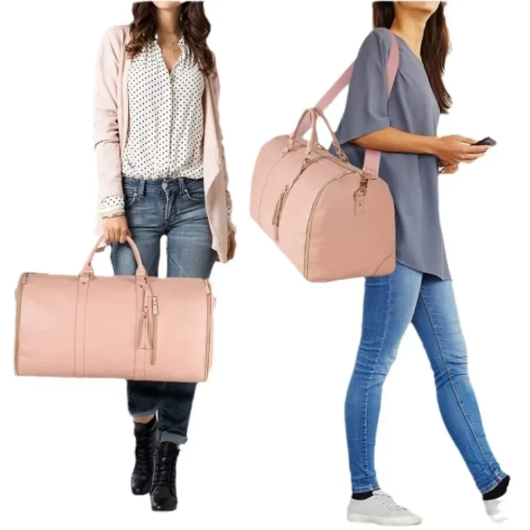 valise pliable en cuir pu de grande capacité, sac à main de voyage, sac à bandoulière facile à transporter, sac à bagages de grande taille pour voyage