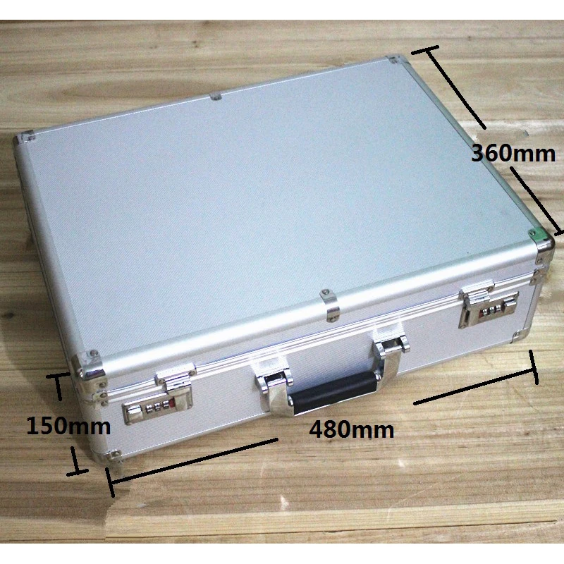 Mallette à outils en aluminium de haute qualité avec serrure, coffre-fort, boîte de compteur, valise, sac à fichiers, rangement, tri, 47x35x14cm